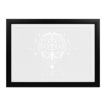 Brain AI - Gerahmtes Poster (37 × 27 cm) - Schwarz - Vorne