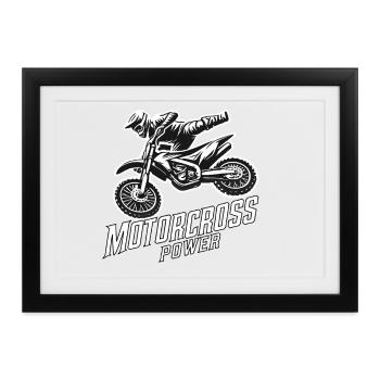 Motorcross - Gerahmtes Poster (37 × 27 cm) - Schwarz - Vorne