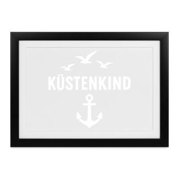 Küstenkind - Gerahmtes Poster (37 × 27 cm) - Schwarz - Vorne