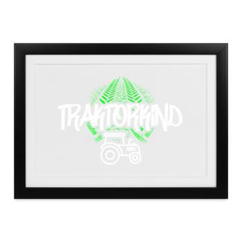 Traktorkind – Mit Erde unter den Reifen - Gerahmtes Poster (37 × 27 cm) - Schwarz - Vorne