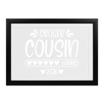 Großer Cousin 2026 loading - Gerahmtes Poster (37 × 27 cm) - Schwarz - Vorne