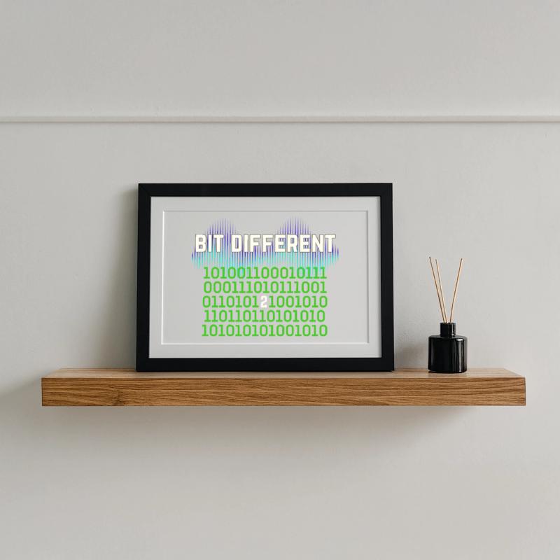 Etwas Anders – Nerdy Binary Error Design Gerahmtes Poster (37 × 27 cm)