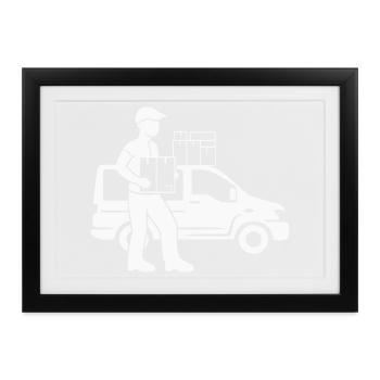 Lieferheld Paketclipart - Gerahmtes Poster (37 × 27 cm) - Schwarz - Vorne