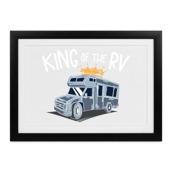König des RV - König des Camper - Gerahmtes Poster (37 × 27 cm) - Schwarz - Vorne