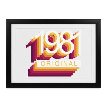 Geboren 1981 - Gerahmtes Poster (37 × 27 cm) - Schwarz - Vorne