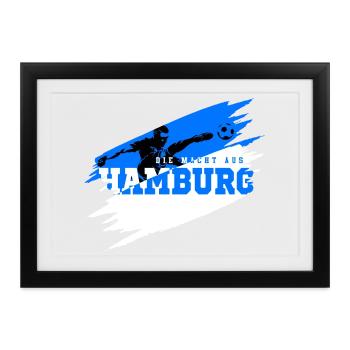 Fußball Hamburg Norden Fan - Gerahmtes Poster (37 × 27 cm) - Schwarz - Vorne