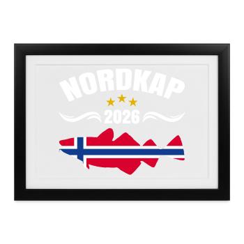 Nordkap 2026 - Gerahmtes Poster (37 × 27 cm) - Schwarz - Vorne