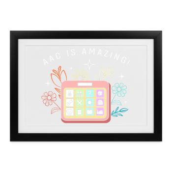 AAC Kommunikation Gebärdensprache SLP - Gerahmtes Poster (37 × 27 cm) - Schwarz - Vorne
