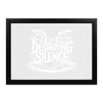 Schlagzeuger Drumset Design - Gerahmtes Poster (37 × 27 cm) - Schwarz - Vorne