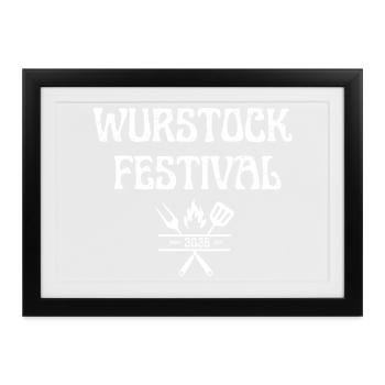 Wurstock Festival - Gerahmtes Poster (37 × 27 cm) - Schwarz - Vorne