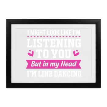 Linedance - Gerahmtes Poster (37 × 27 cm) - Schwarz - Vorne