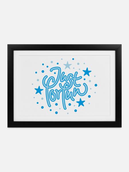 Just for Fun (stars b) - Gerahmtes Poster (37 × 27 cm) - Schwarz
