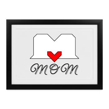 Mutterliebe best mum best MOM - Gerahmtes Poster (37 × 27 cm) - Schwarz - Vorne