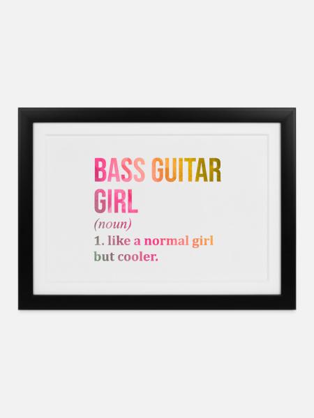 Bass Bass Bass - Gerahmtes Poster (37 × 27 cm) - Schwarz