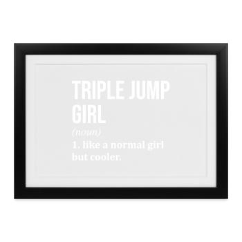 Dreisprung Dreisprung Dreisprung Dreisprung - Gerahmtes Poster (37 × 27 cm) - Schwarz - Vorne