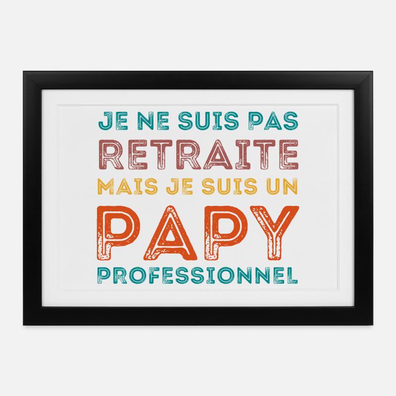 ICH BIN EIN RETRO-PROFI-OPA - Gerahmtes Poster (37 × 27 cm) - Schwarz
