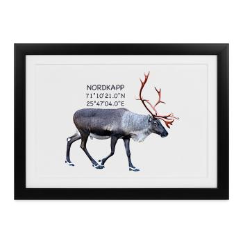 NORDKAP - Gerahmtes Poster (37 × 27 cm) - Schwarz - Vorne