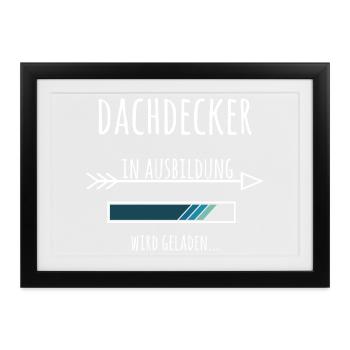 Dachdecker Handwerk Beruf Ausbildung - Gerahmtes Poster (37 × 27 cm) - Schwarz - Vorne
