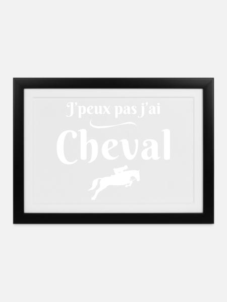 Reiten, Reiten, Reitzentrum - Gerahmtes Poster (37 × 27 cm) - Schwarz