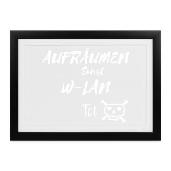 Kreativer Totenkopf mit Textmotivation - Gerahmtes Poster (37 × 27 cm) - Schwarz - Vorne