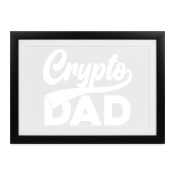 Crypto Dad Script Logo - Gerahmtes Poster (37 × 27 cm) - Schwarz - Vorne
