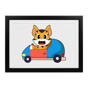 Tiger Auto - Gerahmtes Poster (37 × 27 cm) - Schwarz - Vorne