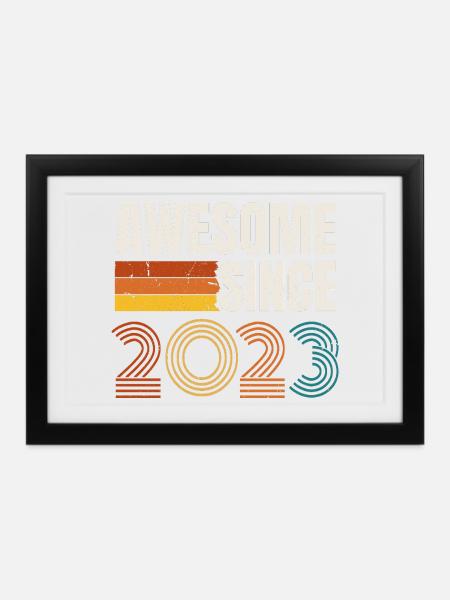 Großartig seit dem Retro-Vintage-Geburtstag 2023 - Gerahmtes Poster (37 × 27 cm) - Schwarz