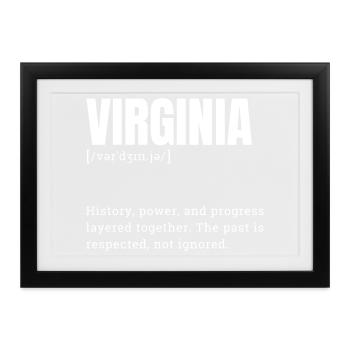 Virginia: Geschichte, Kraft und Fortschritt - Gerahmtes Poster (37 × 27 cm) - Schwarz - Vorne