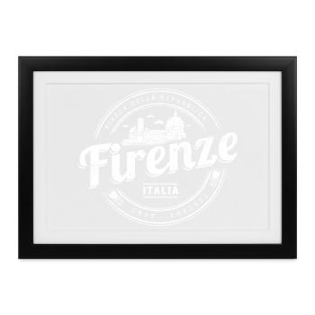 Florenz in der Toskana Italien Vintage Souvenir - Gerahmtes Poster (37 × 27 cm) - Schwarz - Vorne