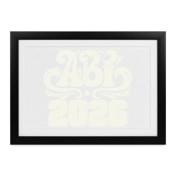 Abitur 2026 - Abi Schulabschluss - Gerahmtes Poster (37 × 27 cm) - Schwarz - Vorne