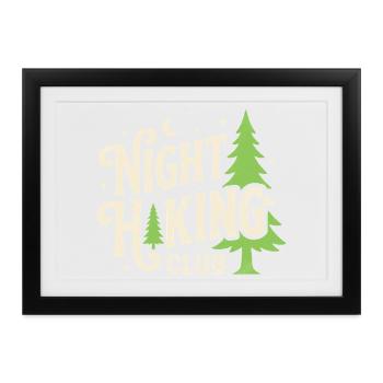 Outdoor-Abenteuer – Nachtwanderclub - Gerahmtes Poster (37 × 27 cm) - Schwarz - Vorne