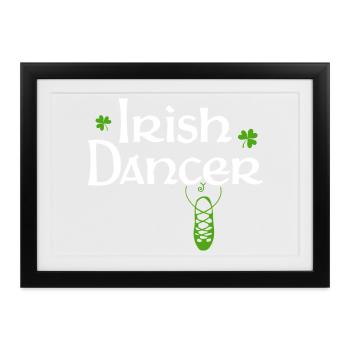 White Irish Dancer Schild - Gerahmtes Poster (37 × 27 cm) - Schwarz - Vorne