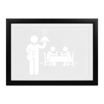 Kellnerin Kellner - Gerahmtes Poster (37 × 27 cm) - Schwarz - Vorne