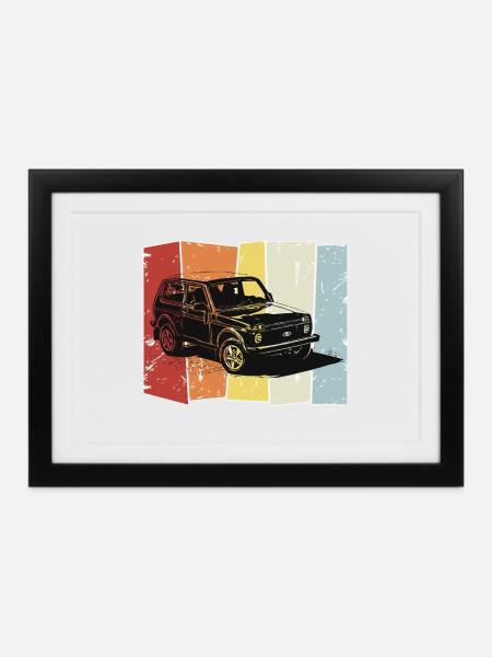 Lada Niwa - Gerahmtes Poster (37 × 27 cm) - Schwarz