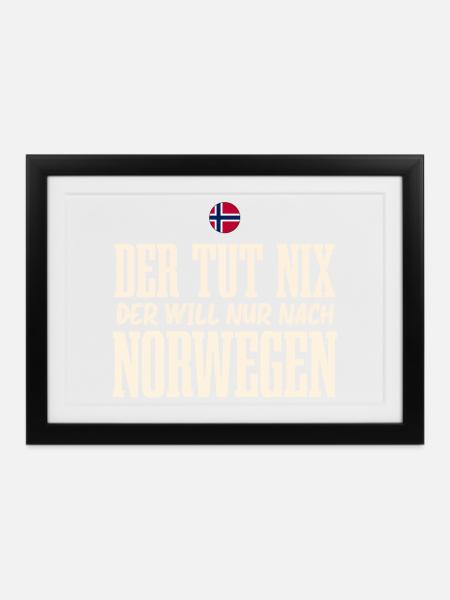 Norwegen - Gerahmtes Poster (37 × 27 cm) - Schwarz