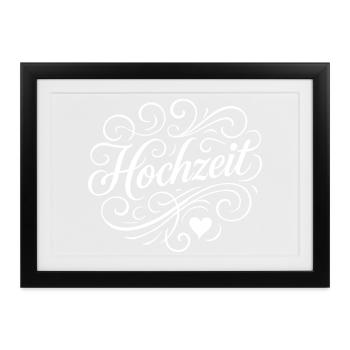 Hochzeit Herz - Gerahmtes Poster (37 × 27 cm) - Schwarz - Vorne