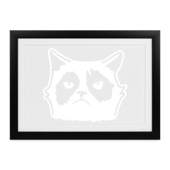 Mürrische Katze: Cartoon & Fun - Gerahmtes Poster (37 × 27 cm) - Schwarz - Vorne