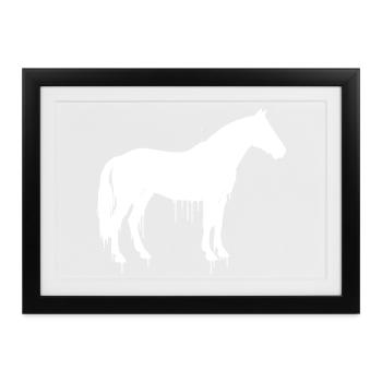 Pferd Graffiti Streetwear Vektor - Gerahmtes Poster (37 × 27 cm) - Schwarz - Vorne