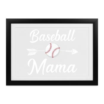 Baseball-Mama Süße Mama Baseball-Liebhaberin - Gerahmtes Poster (37 × 27 cm) - Schwarz - Vorne