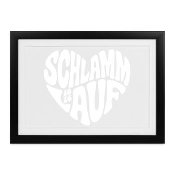 Schlamm Lauf 2026 - Herz Form - Schlammlauf 2026 - Gerahmtes Poster (37 × 27 cm) - Schwarz - Vorne