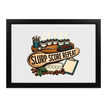 SLURP SCORE REPEAT - Gerahmtes Poster (37 × 27 cm) - Schwarz - Vorne