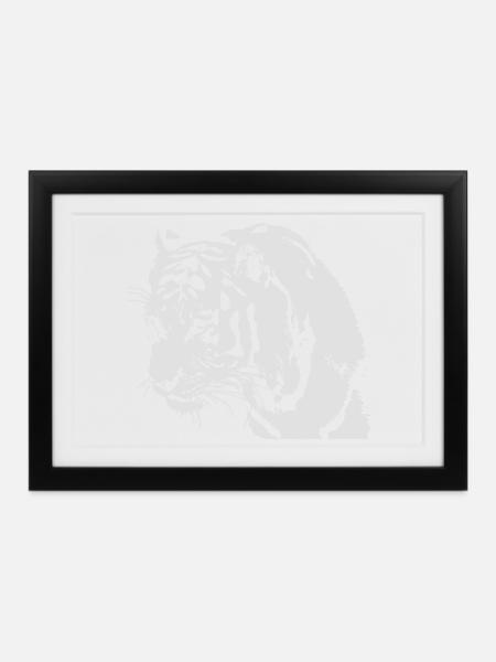 Tiger - Gerahmtes Poster (37 × 27 cm) - Schwarz