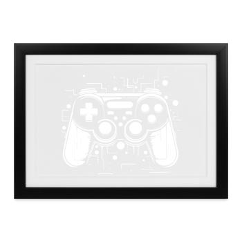 Game Controller - Gerahmtes Poster (37 × 27 cm) - Schwarz - Vorne