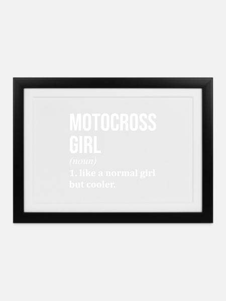Motocross Motocross Motocross - Gerahmtes Poster (37 × 27 cm) - Schwarz