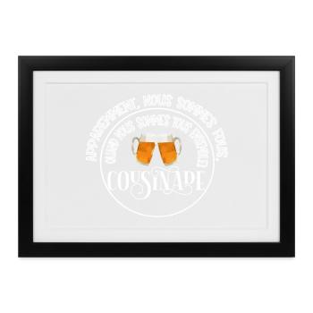 Cousinade + Jahr oder Datum zum Personalisieren - Gerahmtes Poster (37 × 27 cm) - Schwarz - Vorne