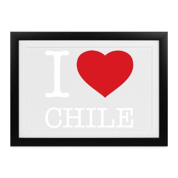 I LOVE CHILE - Gerahmtes Poster (37 × 27 cm) - Schwarz - Vorne