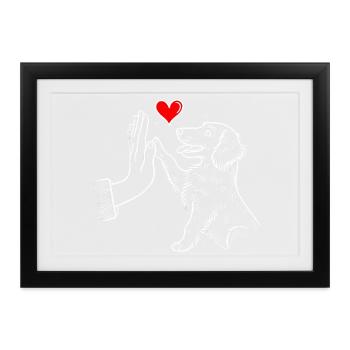 Dackel Hund Dackelzüchter Dackelliebhaber Teckel - Gerahmtes Poster (37 × 27 cm) - Schwarz - Vorne