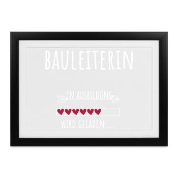 Bauingenieurwesen Studentin Ausbildung Bauleiterin - Gerahmtes Poster (37 × 27 cm) - Schwarz - Vorne