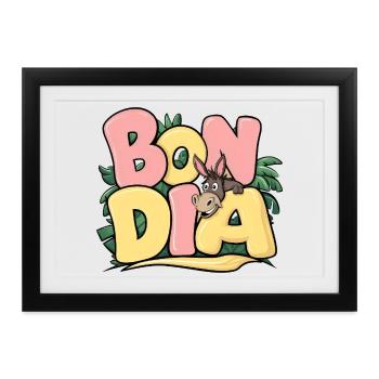 Gutes Dia Catalonia Pride Catalan Identity Geschenk - Gerahmtes Poster (37 × 27 cm) - Schwarz - Vorne