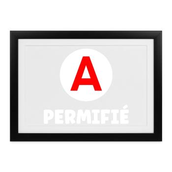 Führerschein-Humor - Gerahmtes Poster (37 × 27 cm) - Schwarz - Vorne